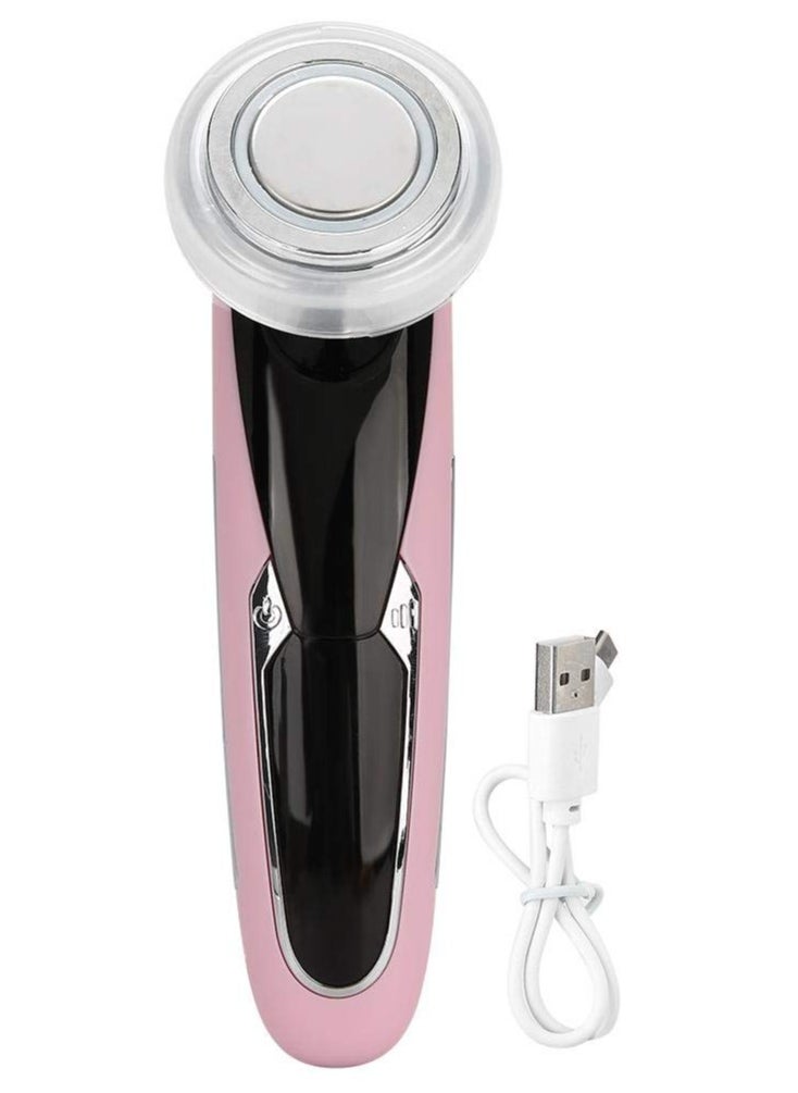 Facial Beauty Instrument, Face Skin Cleansing Rejuvenation Machine, Beauty Machine Face Lifting Instrument, Anti-Wrinkle Skin Care and Promoting Absorption of Cream, Pink