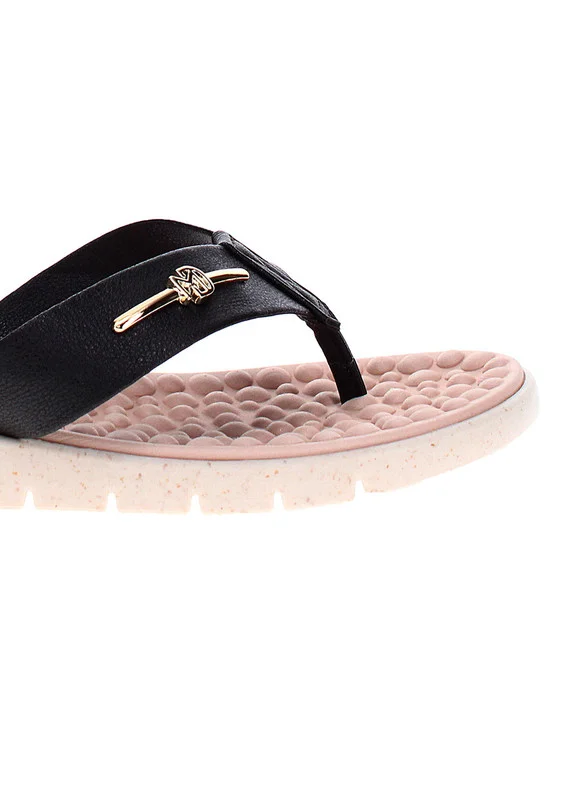 مودار Modare Ladies Wedge Sandals Black | Made In Brazil