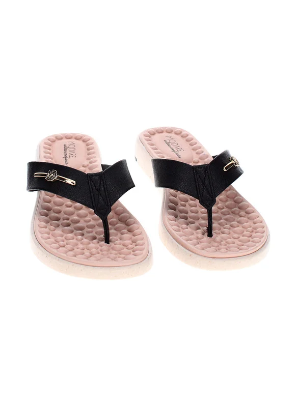مودار Modare Ladies Wedge Sandals Black | Made In Brazil