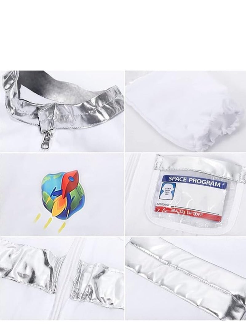 Loquat Children Astronaut Space Costume, Boys and Girls Astronaut Costume for Kids Pretend Play,Kids Space Jumpsuit Space Pretend Dress Up Astronaut Role-Play Costume Set for Kids Cosplay Ages 3-10 Space Suit - Image 4