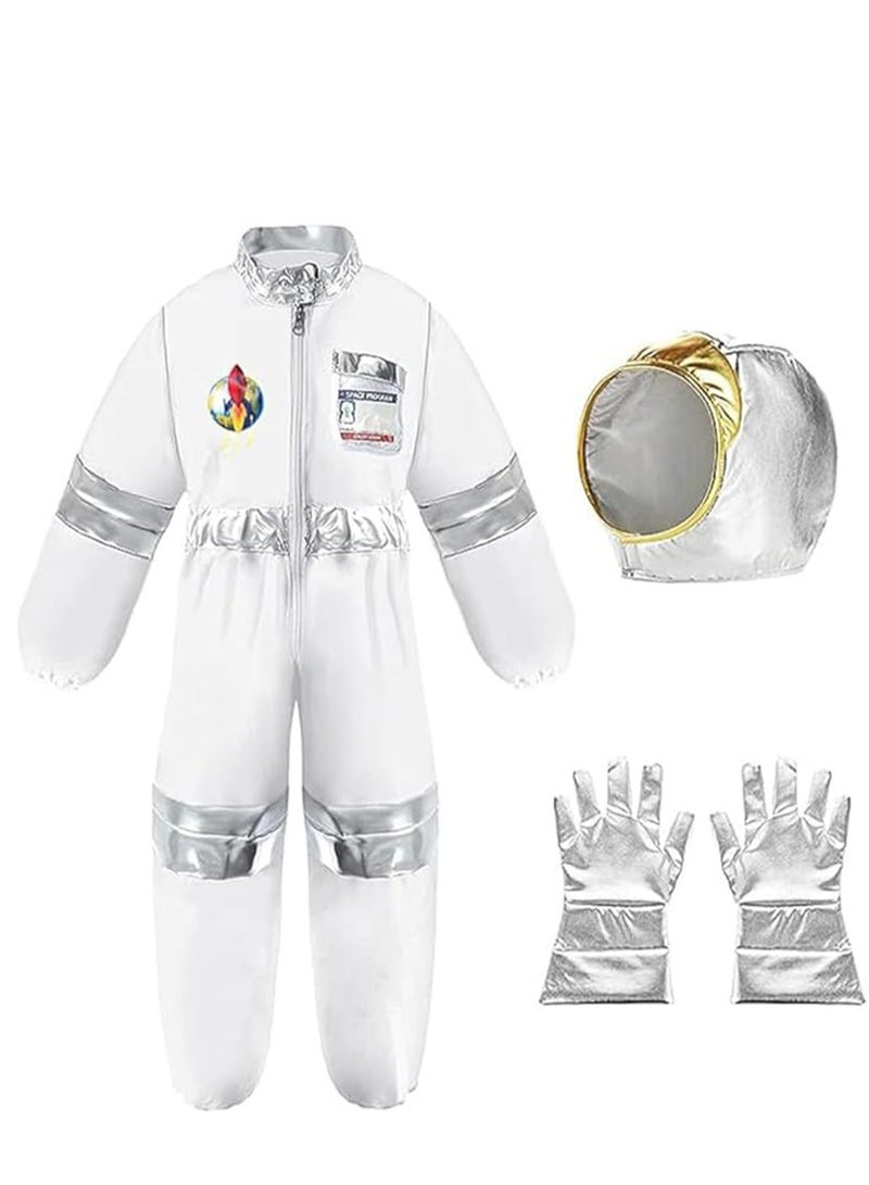Loquat Children Astronaut Space Costume, Boys and Girls Astronaut Costume for Kids Pretend Play,Kids Space Jumpsuit Space Pretend Dress Up Astronaut Role-Play Costume Set for Kids Cosplay Ages 3-10 Space Suit - Image 1