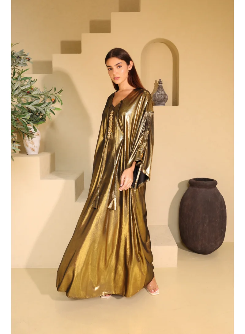 IKKXA Shimmer Fabric Green Luxury Jalabiya