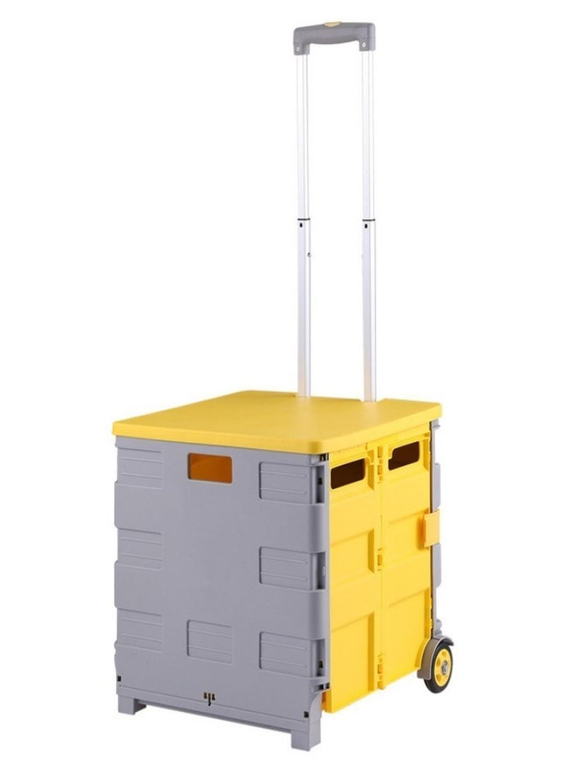MIXDE Multifunctional Portable Folding Shopping Storage Boot Cart Box and Portable Trolley Car with Wheels - Image 1