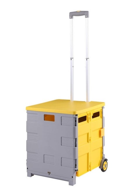 Multifunctional Portable Folding Shopping Storage Boot Cart Box and Portable Trolley Car with Wheels