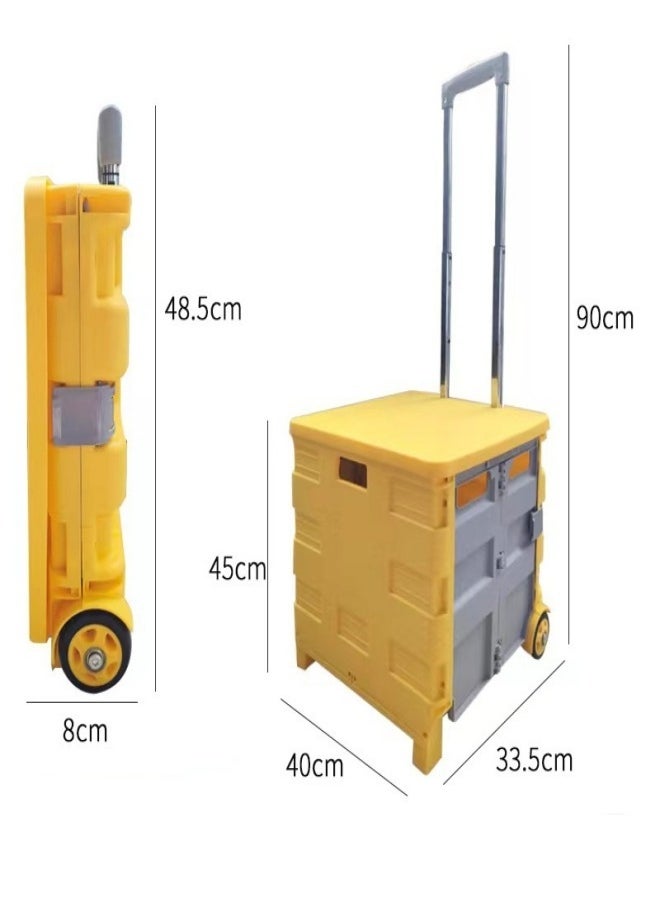 Multifunctional Portable Folding Shopping Storage Boot Cart Box and Portable Trolley Car with Wheels