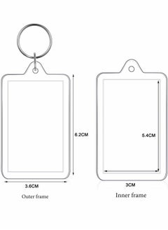 Y&D Acrylic Photo Frame Keychain Holder, 50 Pieces Insert Keychain, Clear Picture Keychains Key Chain, Snap-In Custom Keyring for DIY Projects  - Image 5