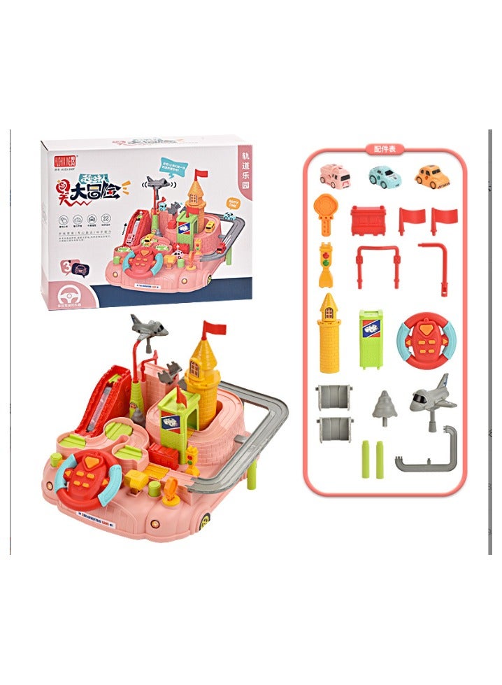 Children's Car Track Castle Adventure Inertial Sliding Parking Lot Fun Park Boys' Puzzle Toys 