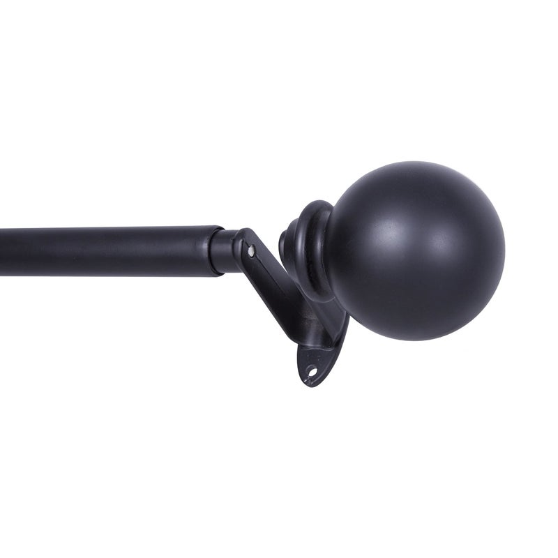 Sun Zero Sun Zero SN45045 Philip Ball End Blackout Room Darkening Wrap Around Decorative Curtain Rod 3666 Adjustable Length Matte Black Finish 34 Diameter Steel Tube 