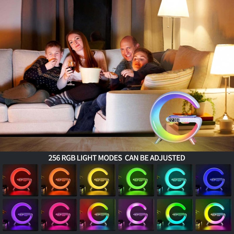 comfrt LED Night Light Table Atmosphere Lamps, Music Lamp Wireless Charger Portable Bluetooth Speaker Lamp Clock Alarm Key and APP Control, Wireless Charging Nightstand Lamp ,Birthday - Image 4