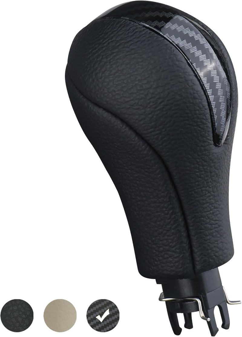 APPERFiT Gear Shift Knob for Automatic Transmission Gear Shifter 34910-JK03A 34910-1LA6C Compatible with Infiniti EX35 FX35 FX50 G25 G35 G37 Q60 QX50 QX56 QX70 Black & Carbon Fiber - Image 1