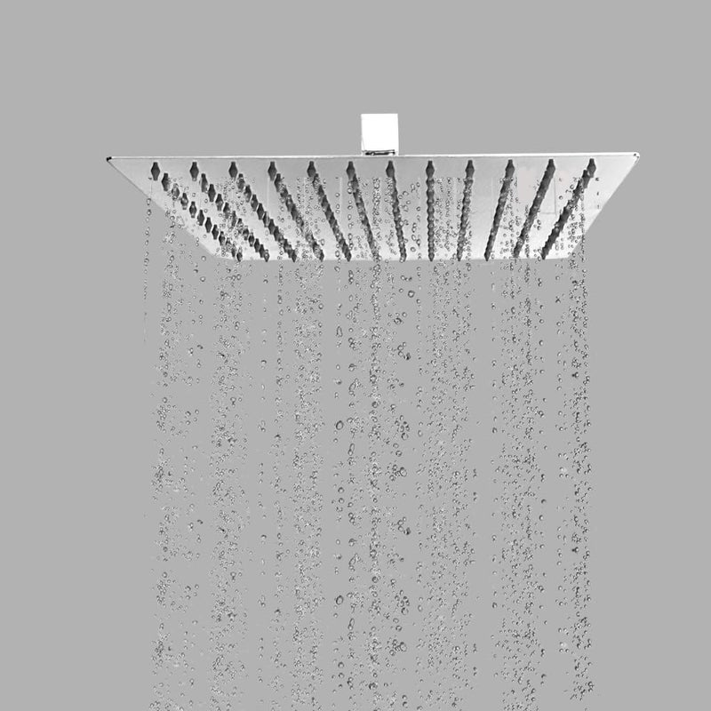 BonKaso Square Slim Rain Shower Head 8 Inch Stainless Steel Chrome Finish Wall Mounted LongLasting RustFree Corrosion Resistant Relaxing SpaLike Bath Experience Deluge - Image 1