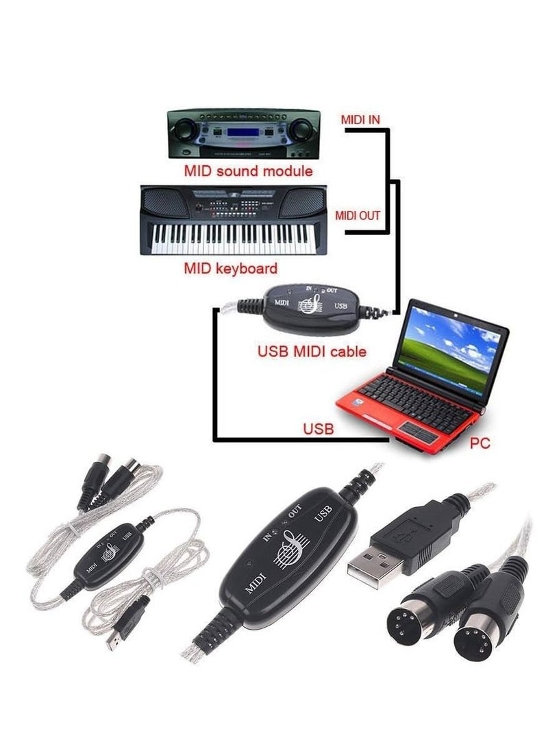 USB MIDI Cable Converter TO PC Music Keyboard Adapter USB TO Keyboard PC MIDI Interface Adapter Cable