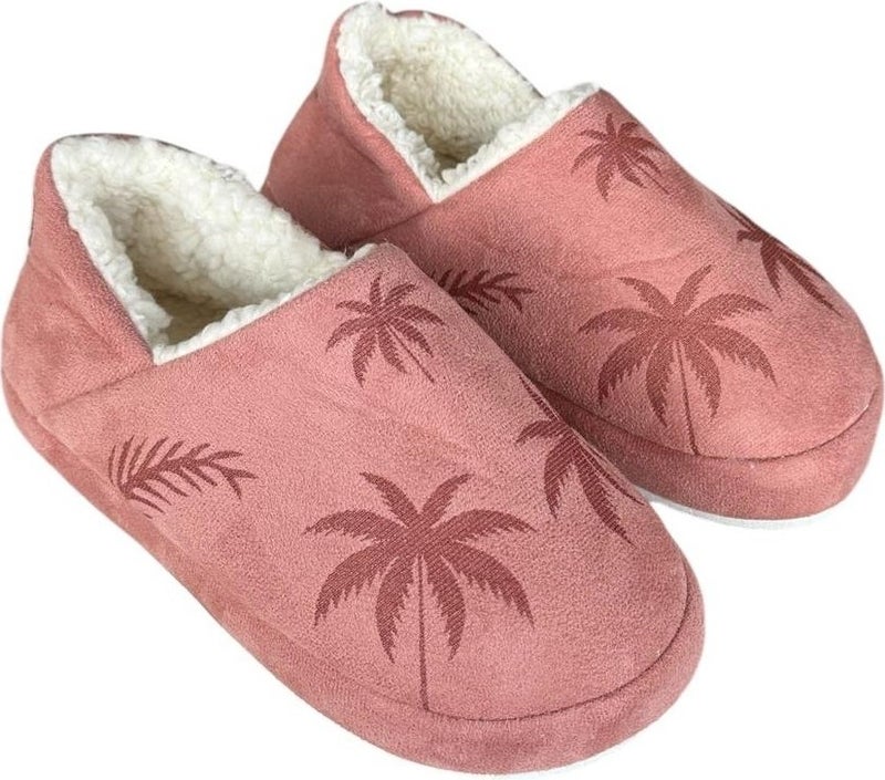 Liger Ultra Light Palm Patterned Wool Home Shoes Women Slippers Powder - Image 2