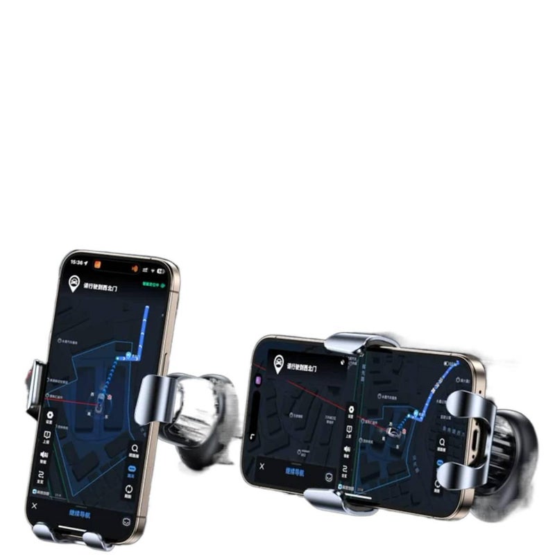 AD حامل جوال للسيارة مع تثبيت على فتحة التكييف ومشبك تثبيت لـمناسب لمعظم الهواتف باللون الأسود - Image 2
