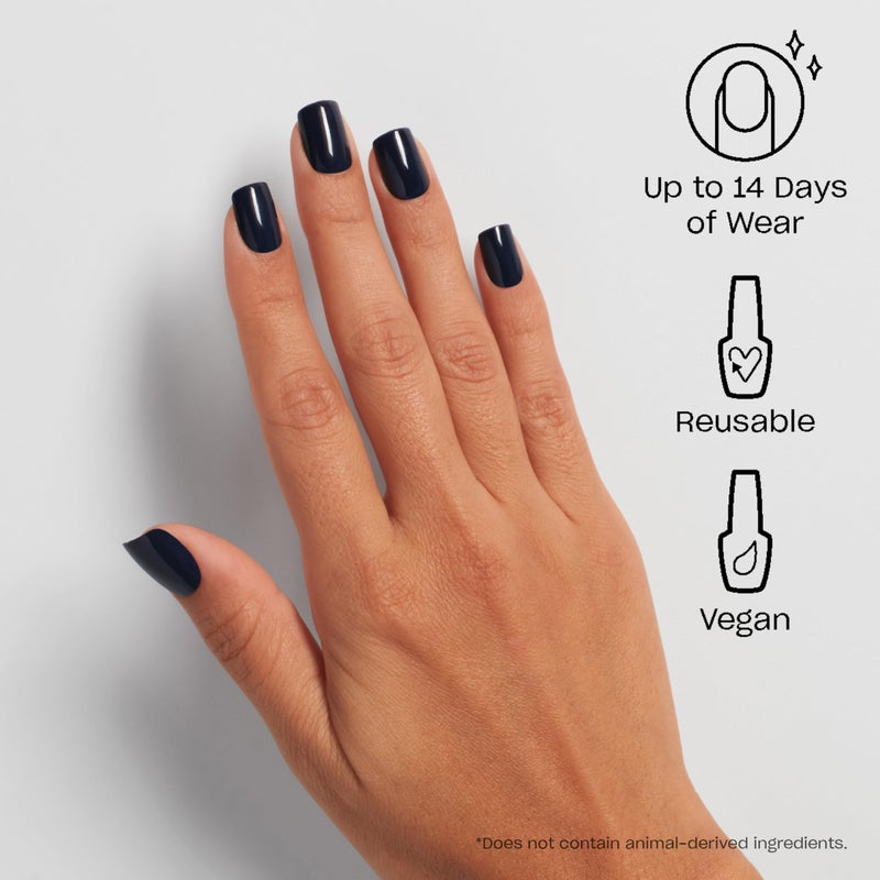 OPI On Point Midnight Mantra | Short Round Navy Blue Press On Nails | With Nail Glue | Long Lasting, Reusable, Non-damaging - Image 2