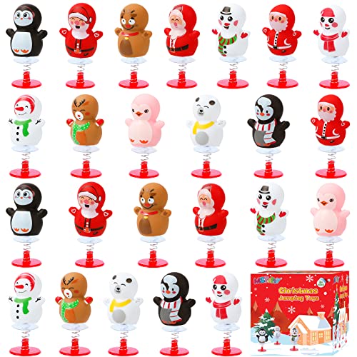 MGparty 24 Pack Christmas Jumping Popper Spring Toys Christmas Party Favors for Kids Birthday Party Carnival Prizes Pinata Filler Classroom Rewards Treat Bags Gifts Poppers Toys Pop Up Critters - Image 5