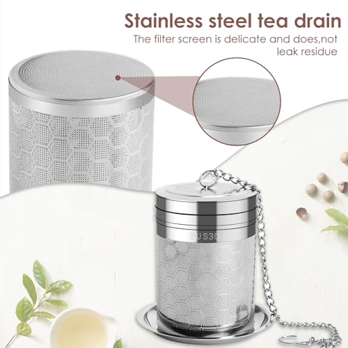 BendJoy® Tea Infuser Stainless Steel with Tray, Easy Clean Green Tea Infuser for Mugs & Teapots, Tea Strainer Infuser for Loose Leaf and Herbal Tea - Image 4