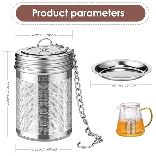 BendJoy® Tea Infuser Stainless Steel with Tray, Easy Clean Green Tea Infuser for Mugs & Teapots, Tea Strainer Infuser for Loose Leaf and Herbal Tea - Image 2