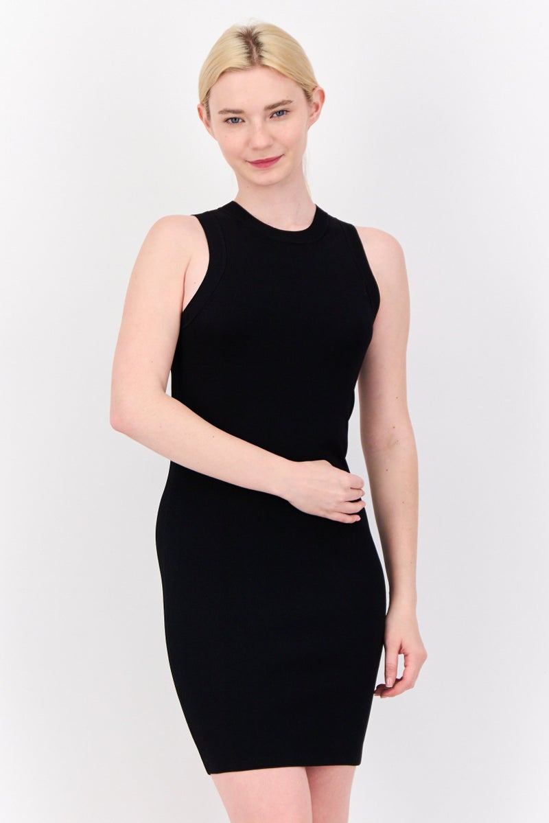 ESPRIT فستان ميني مضلع للنساء، أسود - Image 1