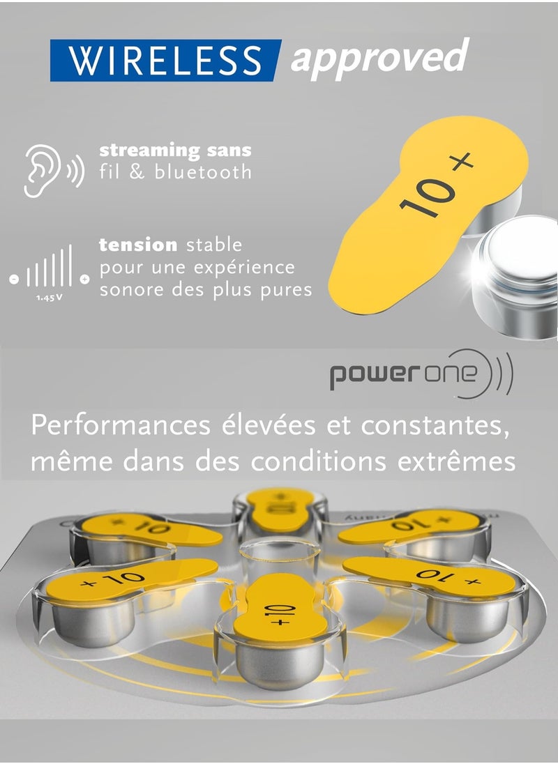 Power One 1.45V Original High Level Hearing Aid Batteries PowerOne P10 Pack Of 60 Pieces (German)  - Image 3
