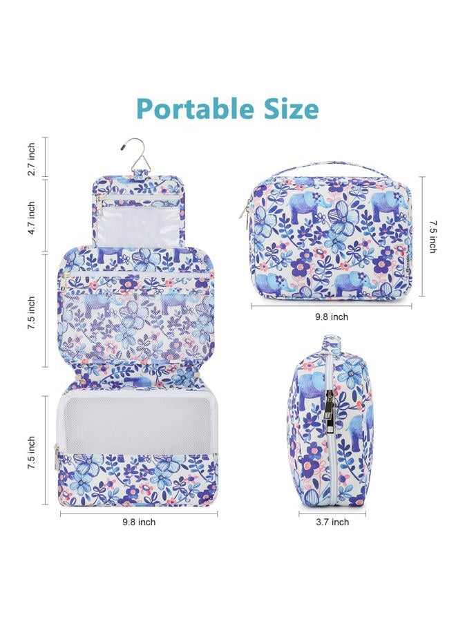 Mossio Hanging Toiletry Bag with Sturdy Hook - Large Portable Cosmetic Makeup Travel Organizer for Men & Women, Flower Elephant - Image 4