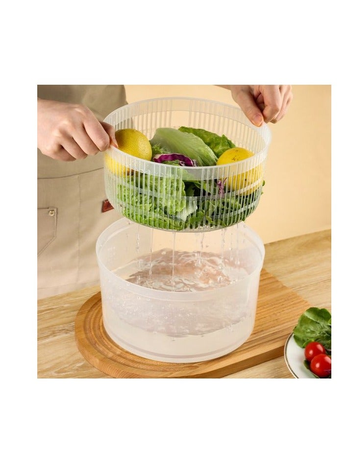 Homesmiths Homesmiths 3 Liter Salad Spinner – Efficient Vegetable Washer & Dryer, Easy-to-Use Manual Spin Mechanism, Durable BPA-Free Plastic, Ideal for Greens and Herbs - Image 2