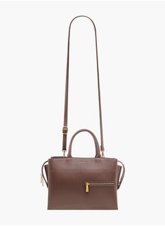 Flora Bella By Shoexpress Women Solid Tote Bag with Handles and Zip Closure  - Image 2