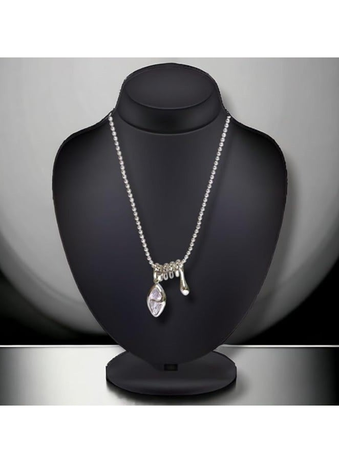 بونكا قلادة كريستال أنيقة للنساء فضي من بونكا - Image 2