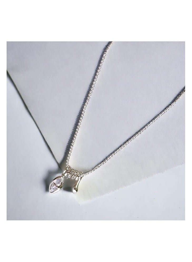 بونكا قلادة كريستال أنيقة للنساء فضي من بونكا - Image 4