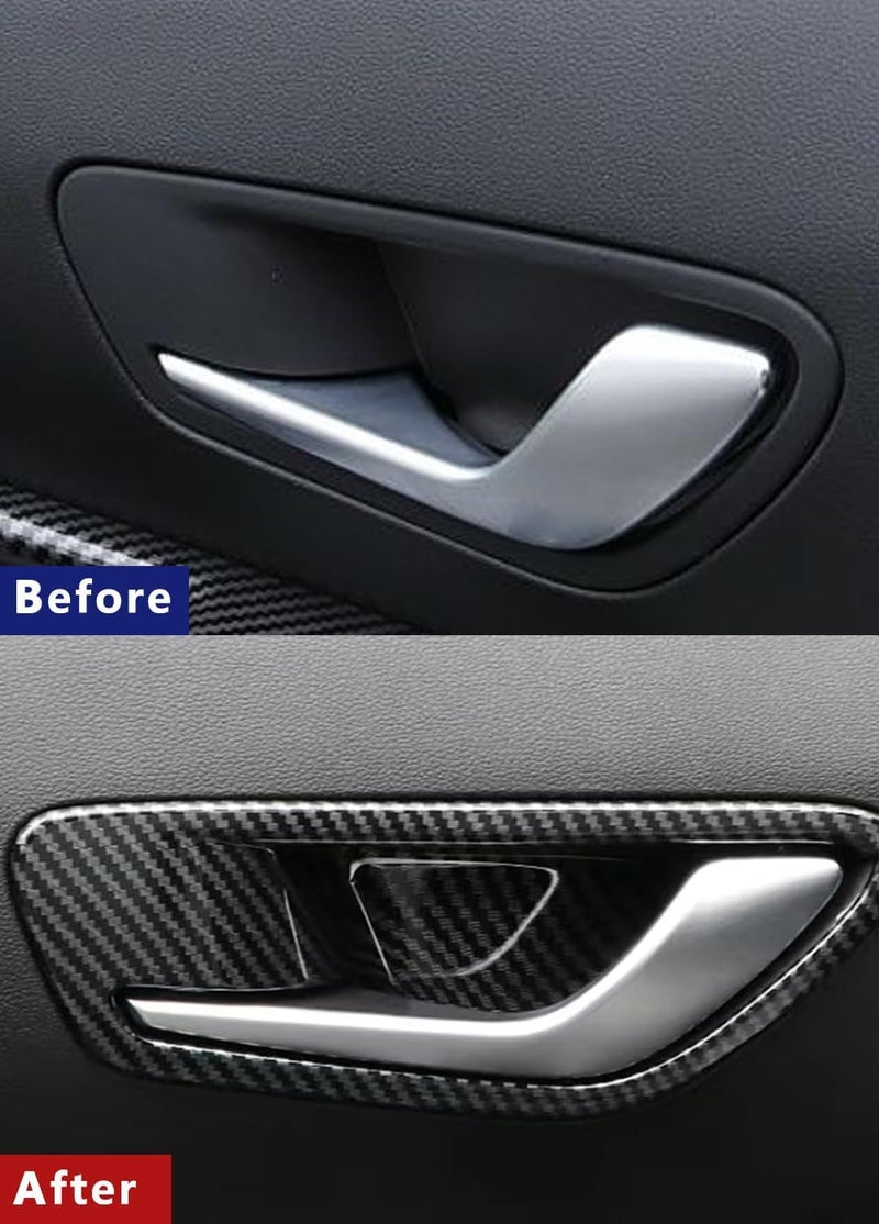 ERIDANUS Interior Door Bowl Cover Trim for Hyundai Tucson 2022-2023 - Carbon Fiber Style - 4 PCS - Image 2