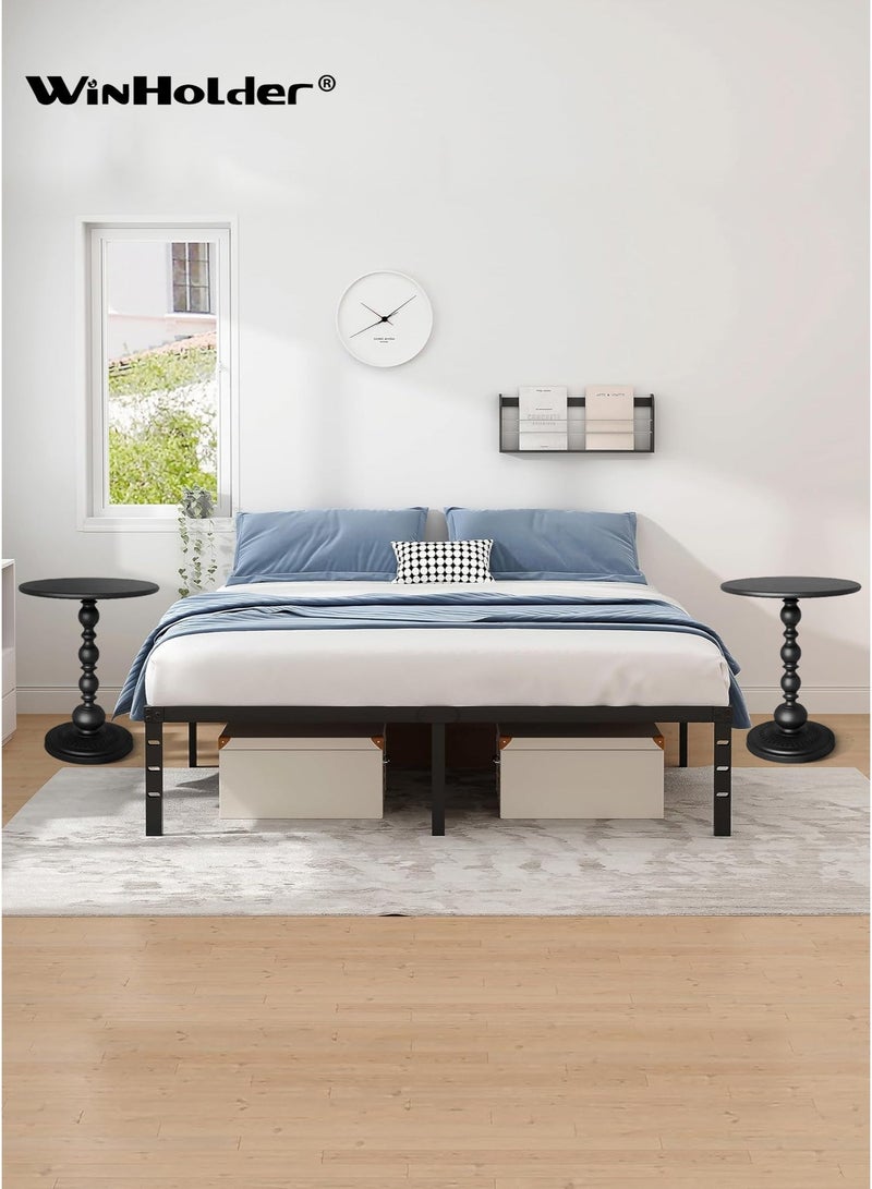 وين هولدر إطار سرير معدني بحجم كوين، ارتفاع 150 سم × 200 سم، مزود بمساحة تخزين، لا حاجة لقاعدة سرير زنبركية بفضل دعامات الشرائح الفولاذية المتينة، قاعدة مرتبة متينة شديدة التحمل، سهل التركيب، مناسب لغرفة النوم - Image 4