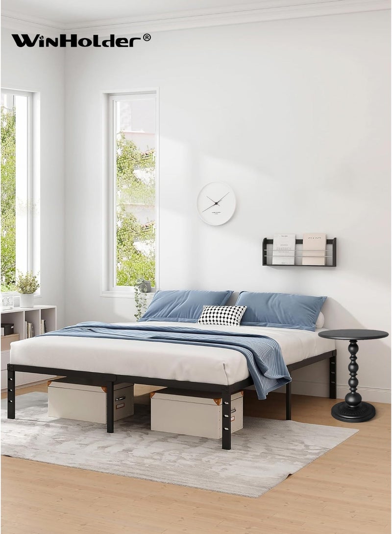 وين هولدر إطار سرير معدني بحجم كوين، ارتفاع 150 سم × 200 سم، مزود بمساحة تخزين، لا حاجة لقاعدة سرير زنبركية بفضل دعامات الشرائح الفولاذية المتينة، قاعدة مرتبة متينة شديدة التحمل، سهل التركيب، مناسب لغرفة النوم - Image 3