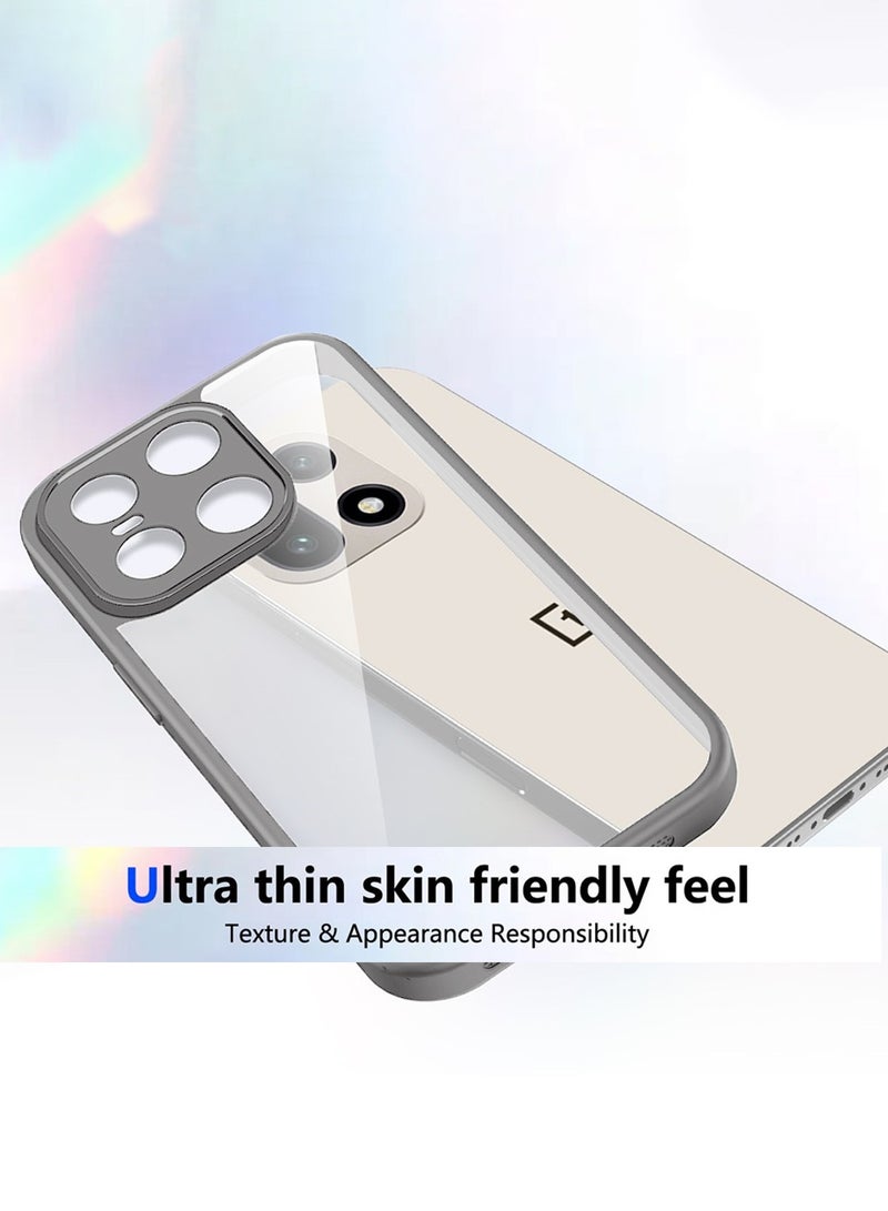 دبليو تيك غطاء حماية رفيع لهاتف OnePlus 15 5G 2025 من السيليكون الهجين TPU مع كاميرا بارزة (MCAPSA) - شفاف/رمادي - Image 4