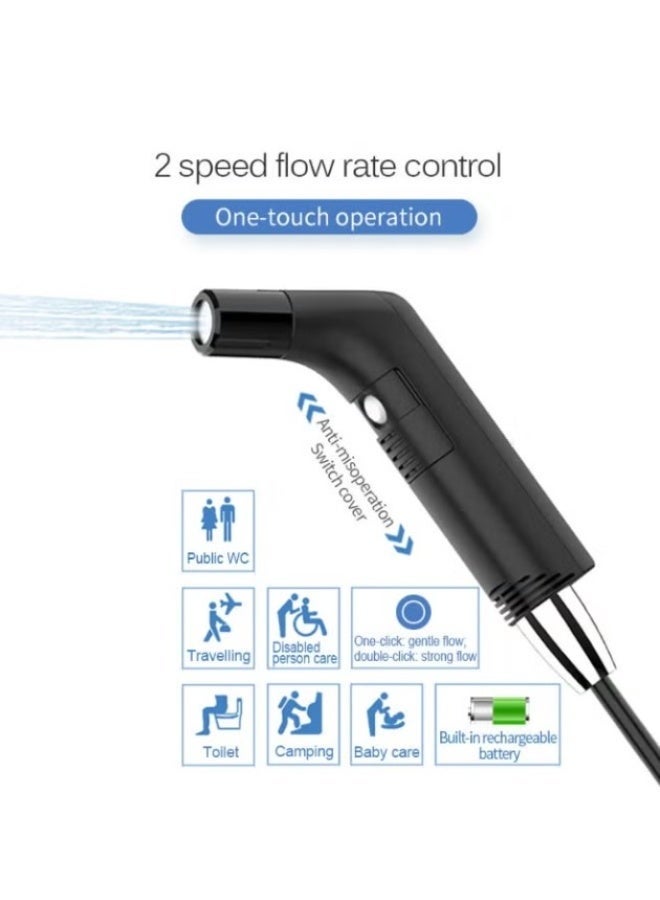 Denx Portable Travel Electric Rechargeable Handheld Personal Bidet Sprayer for Hygiene Cleaning for Toilet with 2.3 liters Water container - Image 5