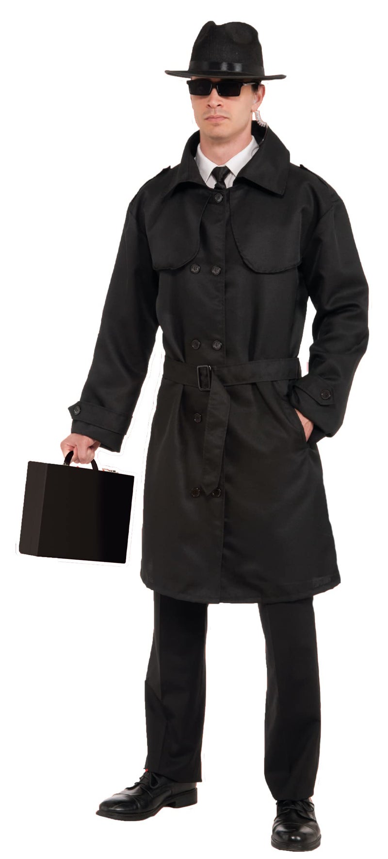 Rubies Mens Secret Agent Spy Trench Coat Adult Sized Costumes for Themed Parties and Halloween Black - Image 2