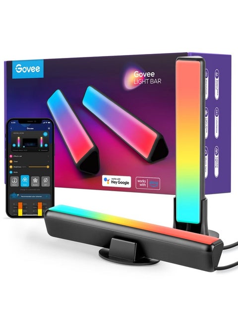 Govee Smart LED Light Bars, Work with Alexa and Google Assistant, RGBICWW WiFi TV Backlights with Scene and Music Modes for Gaming, Pictures, PC, Room Decoration