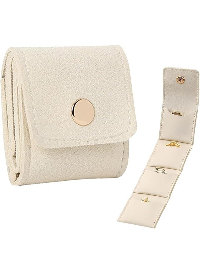 Mini Travel Jewelry Bag 2025 New Portable Foldable Faux Suede Jewelry Organizer And Storage with Buckle - Mini Travel Jewelry Roll Bag Jewelry Pouch for Earrings, Rings, Necklaces-1PCS - Image 1