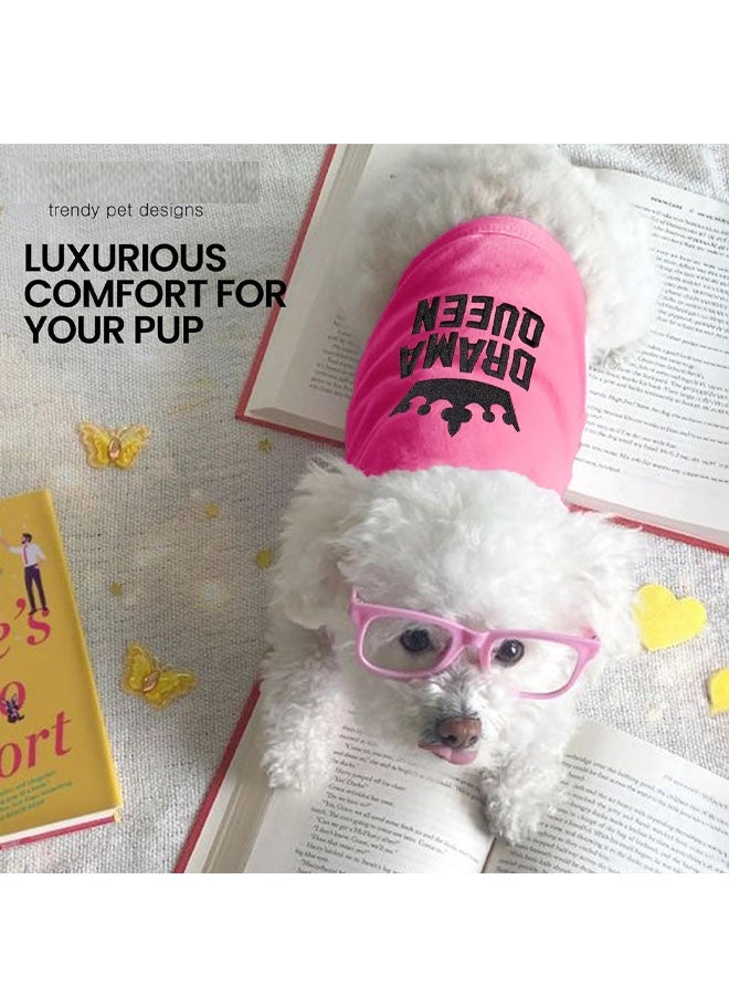 تيشيرت باريسي للكلاب - قميص مطرز - ملابس كلاب خفيفة الوزن وجيدة التهوية - تيشيرتات وردية بدون أكمام للحيوانات الأليفة - قمصان قابلة للغسل في الغسالة للكلاب متوسطة الحجم - مقاس صغير - Image 4