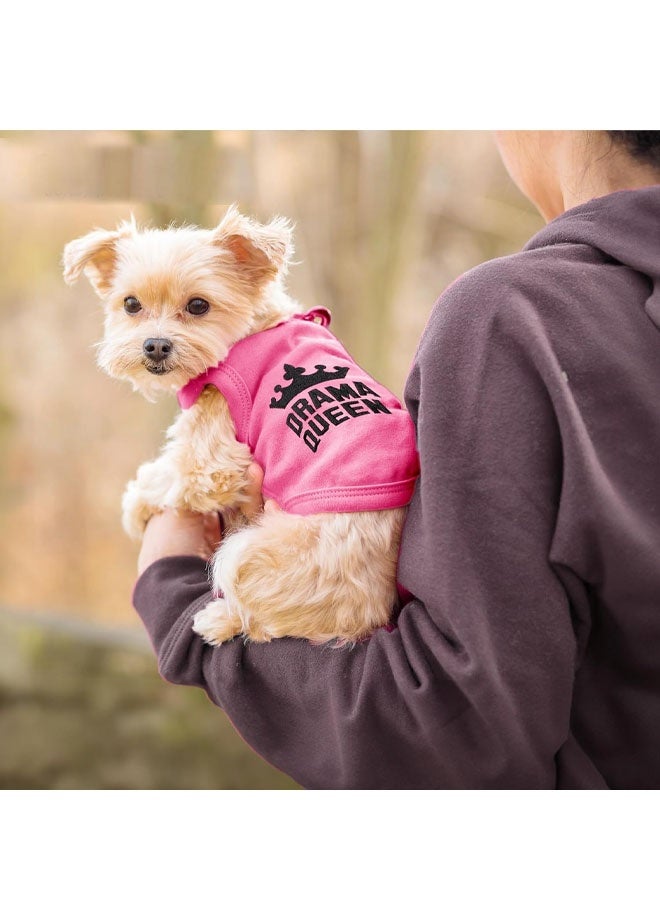 تيشيرت باريسي للكلاب - قميص مطرز - ملابس كلاب خفيفة الوزن وجيدة التهوية - تيشيرتات وردية بدون أكمام للحيوانات الأليفة - قمصان قابلة للغسل في الغسالة للكلاب متوسطة الحجم - مقاس صغير - Image 3