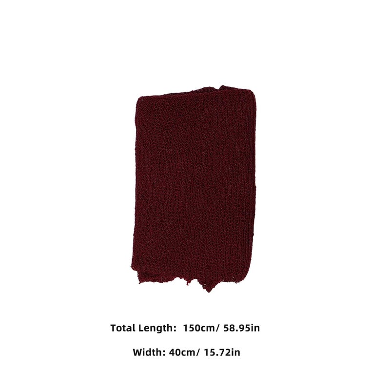 6Pcs Newborn Photography Set Elastic Wraps Photo Props Gray Coffee Wine Red Green Chocolate Navy - Image 3
