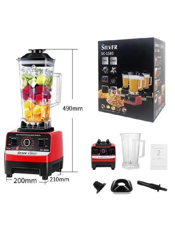 SILVER CREST Professional Silver Crest Blender SC-1589 – 2.5L Multi-Function Machine for Ice Crushing, Coffee Beans, and Spices  - Image 3
