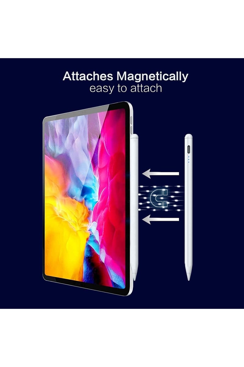 Stylus Pen for iPad with Palm Rejection 10/9/8/7/6th Gen, 10 Mins Fast Charge Apple Pencil,iPad Pro 12.9/11/13-inch M4, Air 3/4/5/M2, Mini 5/6th Gen, White - Image 5