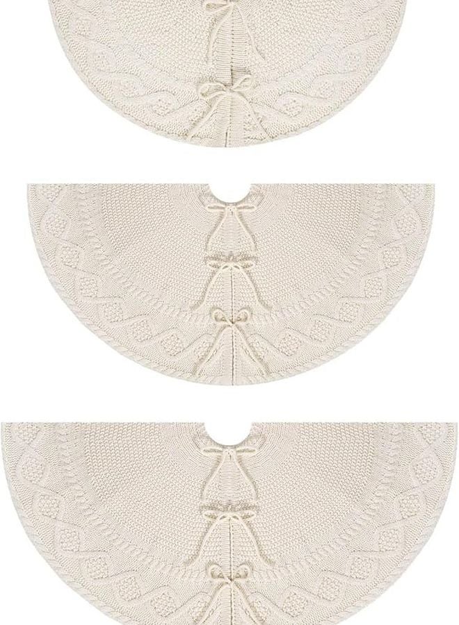 غطاء قاعدة شجرة الكريسماس الأبيض بطانية أرضية 91 سم غلاف حامل زخرفي - Image 5