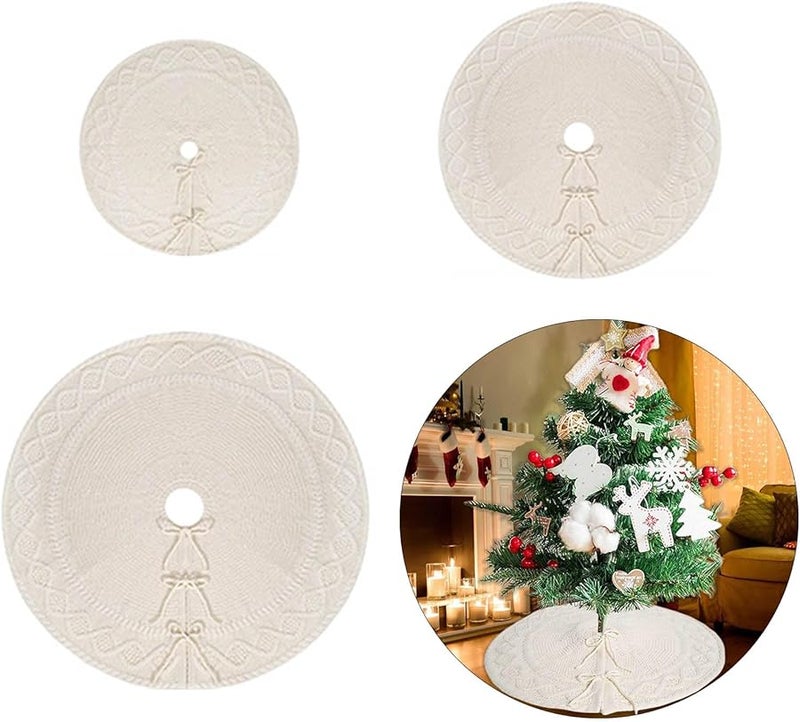 غطاء قاعدة شجرة الكريسماس الأبيض بطانية أرضية 91 سم غلاف حامل زخرفي - Image 3