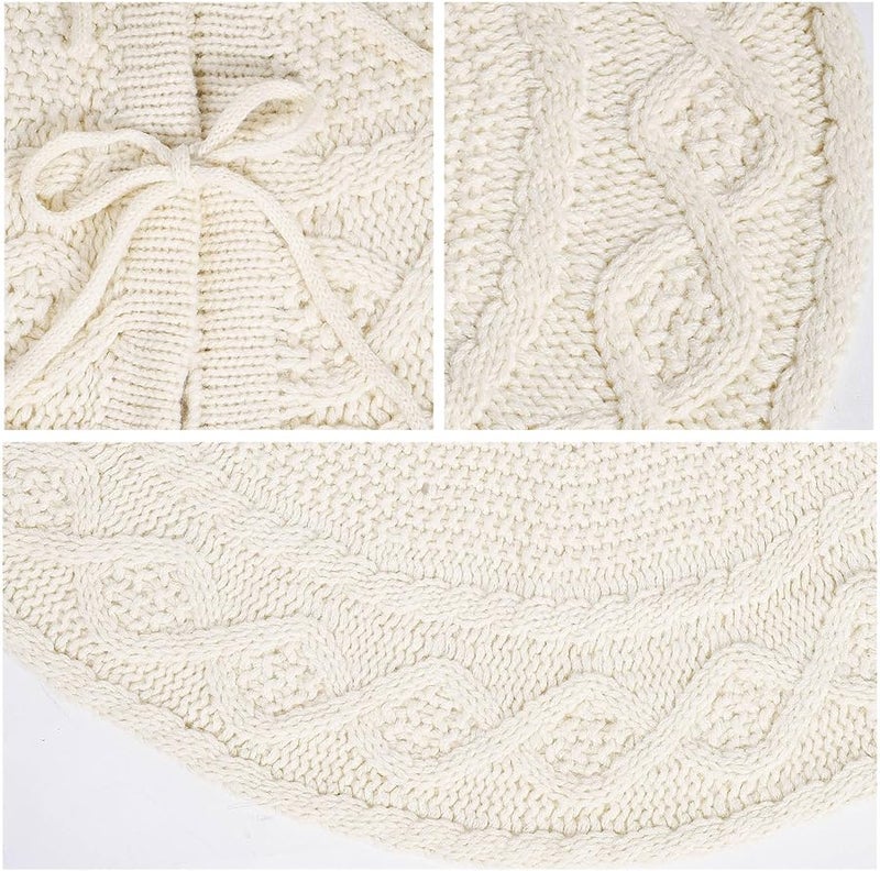 غطاء قاعدة شجرة الكريسماس الأبيض بطانية أرضية 91 سم غلاف حامل زخرفي - Image 4