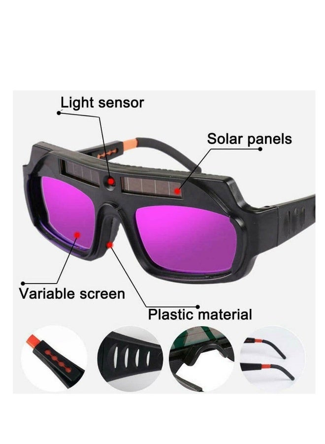 Welding Goggles Mask, Auto Darkening Glasses, Resist Ultraviolet Eyes Ray Helmet, Made of PC Materials, Suitable for Electric Welding, Gas Welding, Steel Welding, Cutting, Welding - Image 2