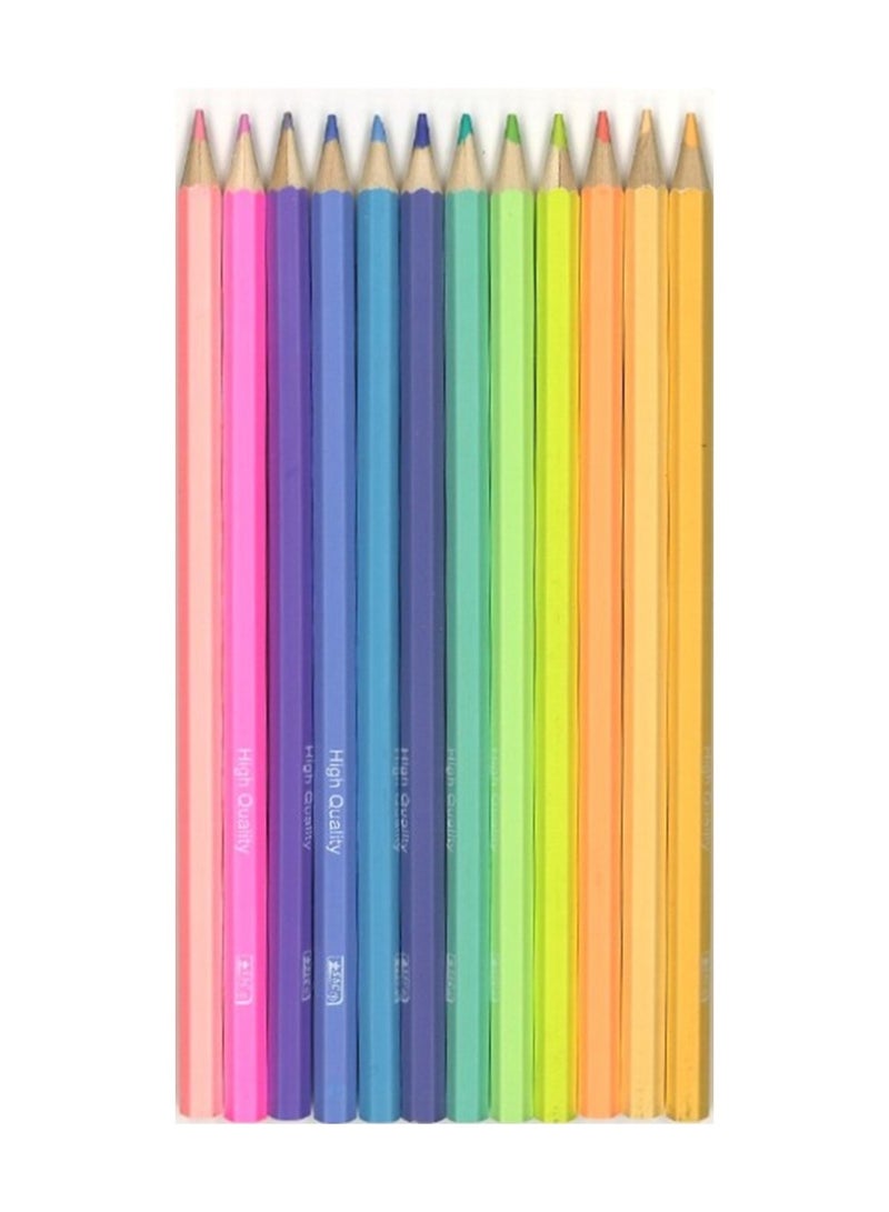 SBC 12-Piece Wooden Colored Pencils Pastel Colours - Image 2