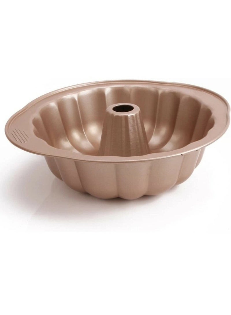 شيف ميد صينية كيك بوندت 10 إنش غير لاصقة – تصميم حلقي احترافي لخبز الكيك الإسفنجي والشكولاته – متانة عالية وتوزيع حرارة مثالي للاستخدام المنزلي والمهني - Image 1