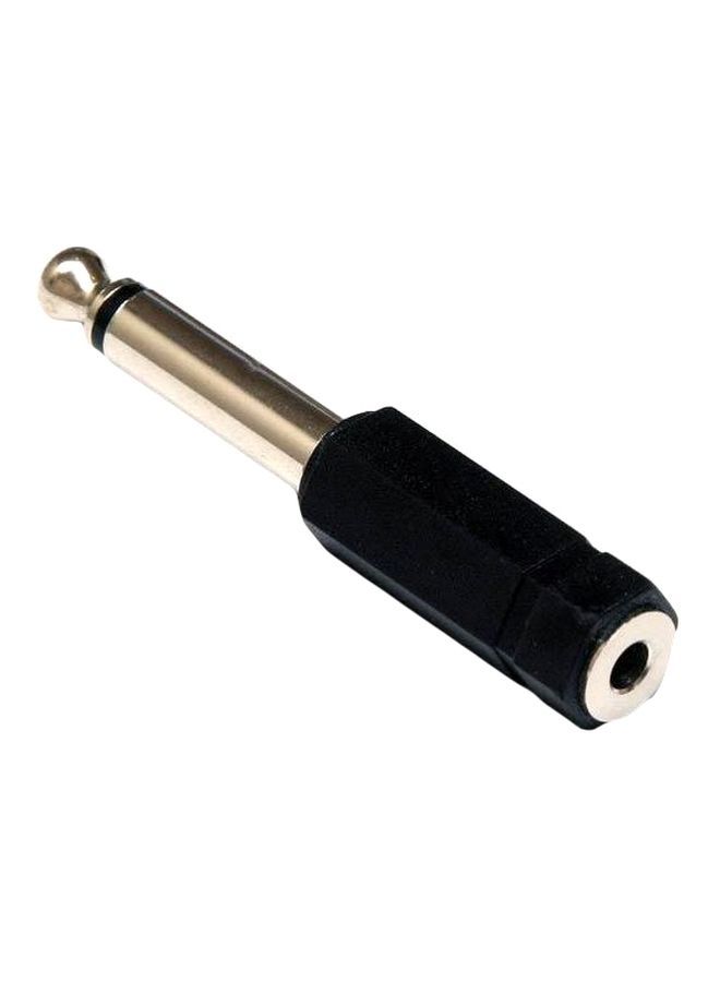 NIBEMINENT 6.3mm Mono Male To 3.5mm Female Mini Jack Connector Black/Silver  - Image 1