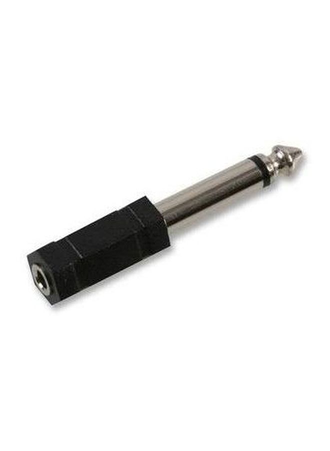 NIBEMINENT 6.3mm Mono Male To 3.5mm Female Mini Jack Connector Black/Silver  - Image 2